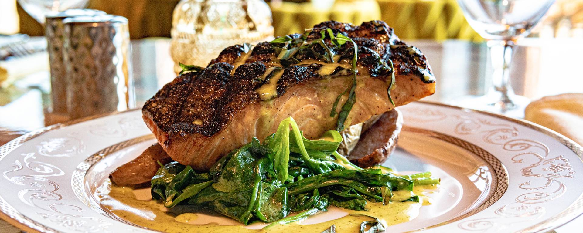 Portofino Restaurant and Events signature dishes RiggiesUtica GreensSeafood Fra Diavolo